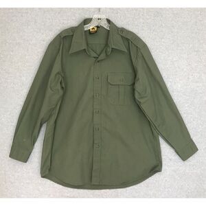 Propper Tactical Shirt Mens Large Regular Long‎ Sleeve Pocket Green Button up